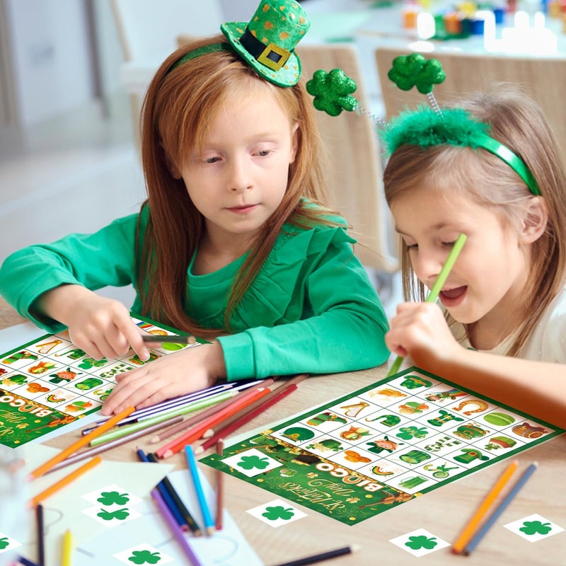 JGCWorker Store St. Patrick's Day Bingo Game - Fun Party Supplies for Kids Adults, 24 Players, Festive Irish Themed Craft Cards for School Classroom, Family Activities, and St. Patty's Party Favors - Image 5